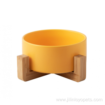 Pet dog bowl ceramic with stand